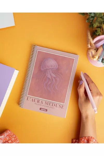  Spiral School Notebook  Sheets 4-Pack Pink Theme 2 Lined - 2 Grid Notebooks, Notebook