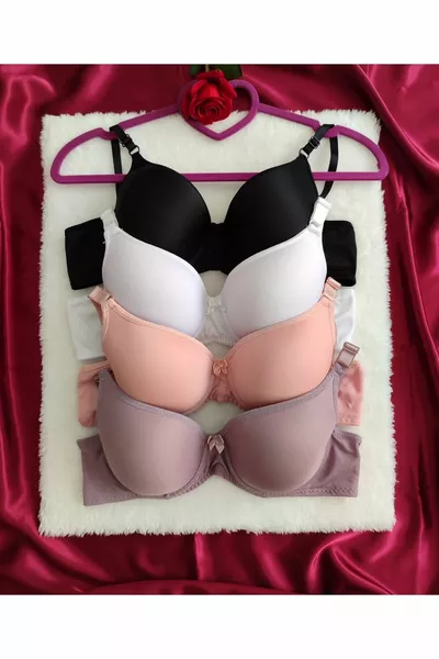 طقم صدرية يومية نسائية 4 قطع بدون حشوة مع سلك