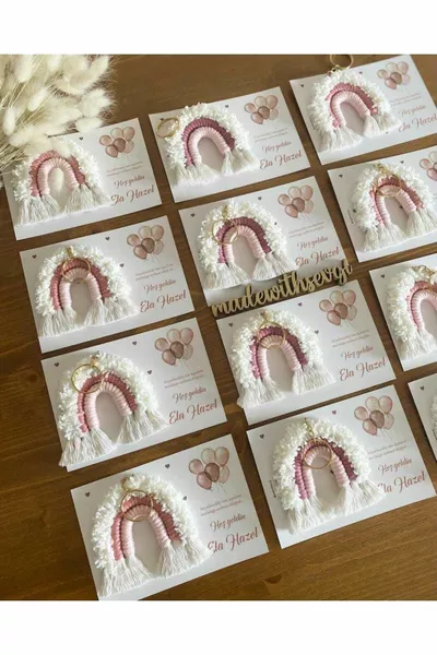  бр. макраме ключодържатели с дъга за подарък за рожден ден