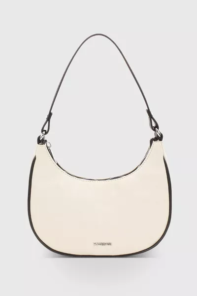 حقيبة كروس نصف قمر سوداء من كانفاس سوفت 