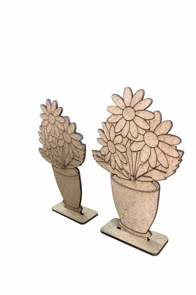 Дървена играчка Цветя в ваза ( броя) Подарък за дейност, летен лагер, детска градина