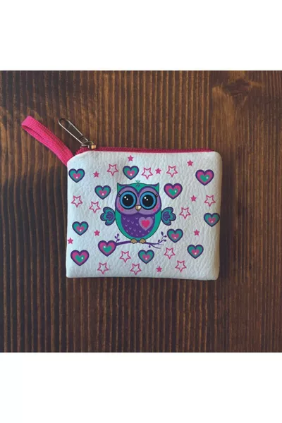 محفظة عملات صغيرة للنساء بشكل بومة بيضاء