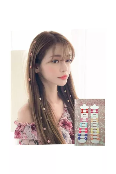  бр. Бижута за плитки за коса, перлени мъниста, пастелни - цветни