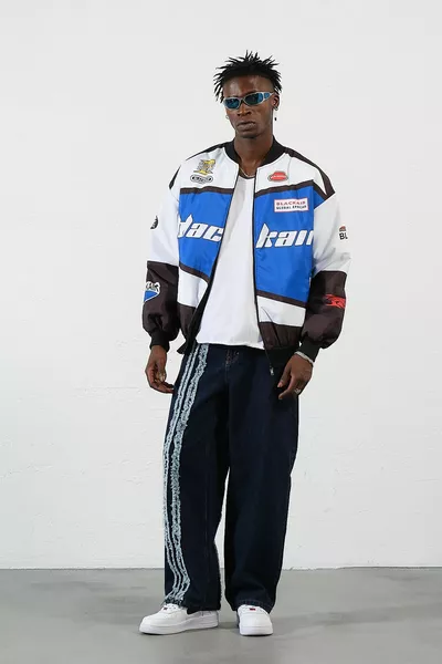 Blue Black Air Retro Baggy Oversize Parachute Jacket