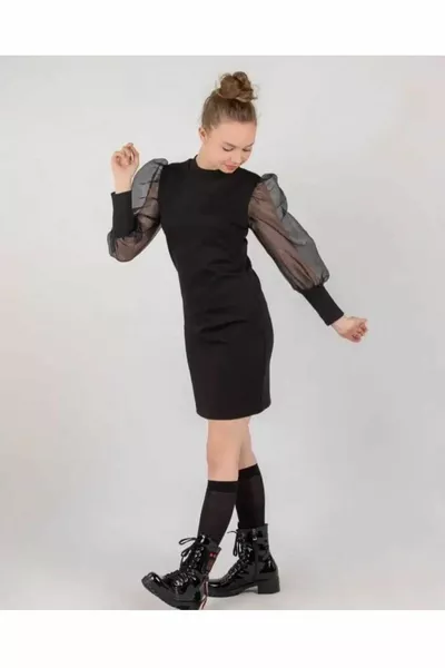 Robe à manches ballon noire pour enfant