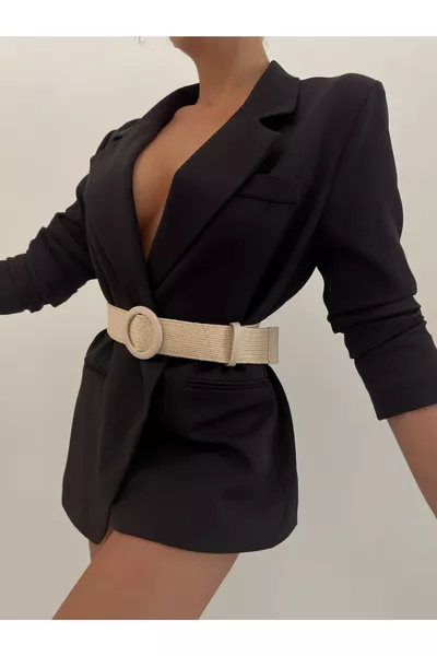 Damen-Gürtel aus elastischem Mesh mit Schnalle, Jackengürtel, Kleidgürtel, Hemdengürtel