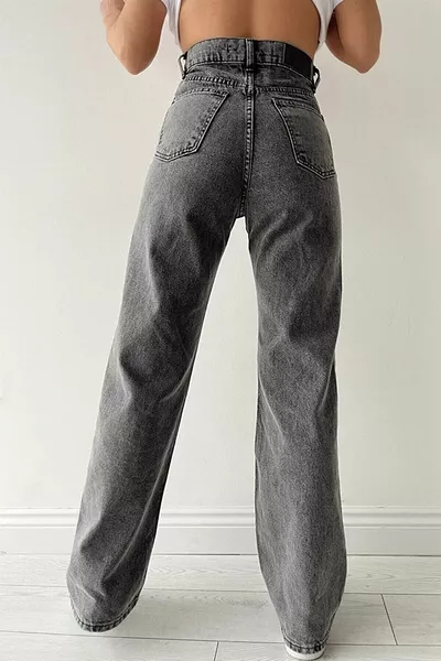 Shabby Jeans Smokeed Snow Lycra Palazzo Jeans a gamba larga