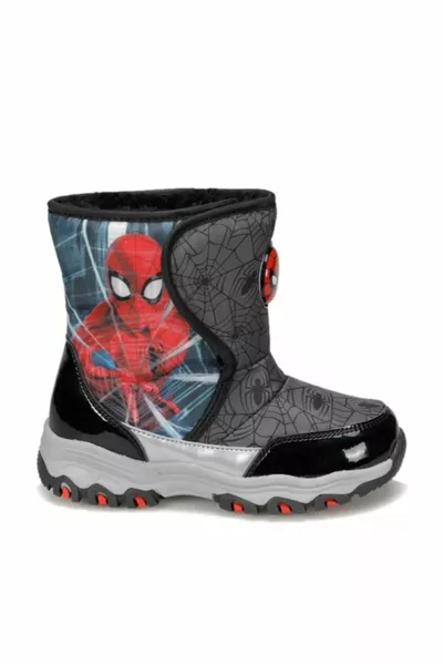 .alban.p أحذية الثلج للأولاد السود مع الفراء داخل