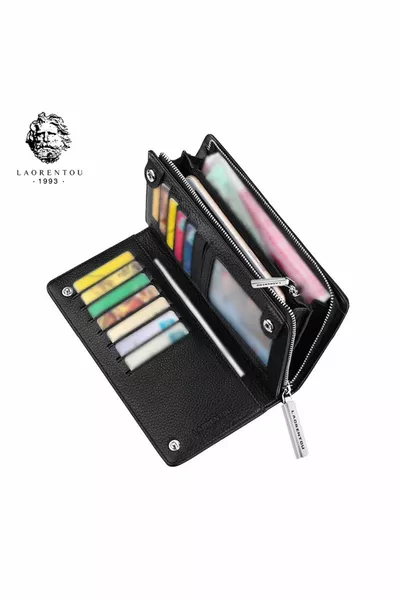 Vicenza Италиански ръчно изработен дълъг мъжки портфейл с цип - дълъг държач за мъжка карта