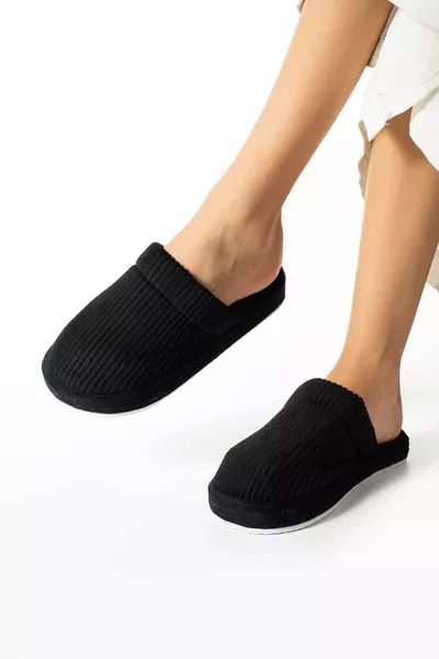 Vrouwen gestreepte Silent Sole House Slippers Guest Slippers