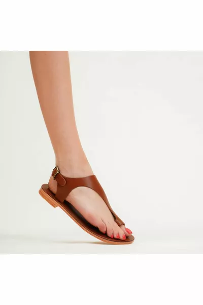 Ръчно изработени дамски сандали Bodrum от естествена кожа - 