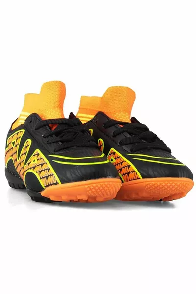 Nieten Socken Astroturf Fußballschuhe  Schwarz Orange Neue Saison