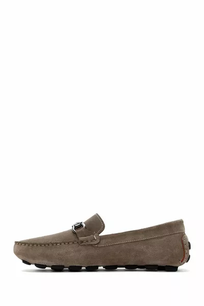 Mocassins en cuir velours vison homme 