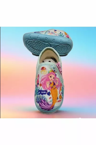 Детские ежедневные тапочки на молнии русалки для дома и вне дома