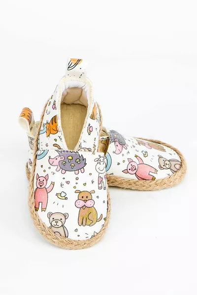 Bottines en osier pour bébé à motif animal mignon