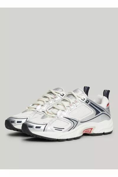 أبيض - فضي حذاء رياضي نسائي YBL