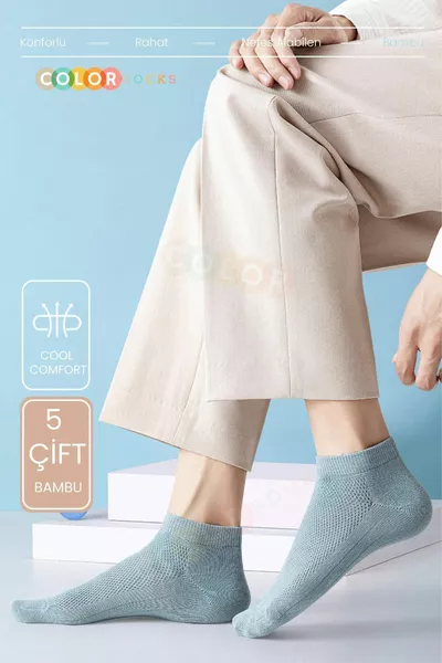 5 pezzi di calzini corti estivi da uomo comfort (bambù senza cuciture)