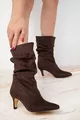 Coffee Suede Bottines Femme & Bootie 
