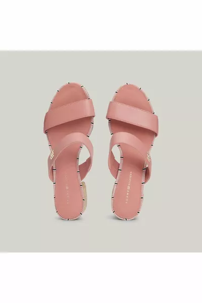 Block Mid Heeling Women's Pink Heeled Sandals