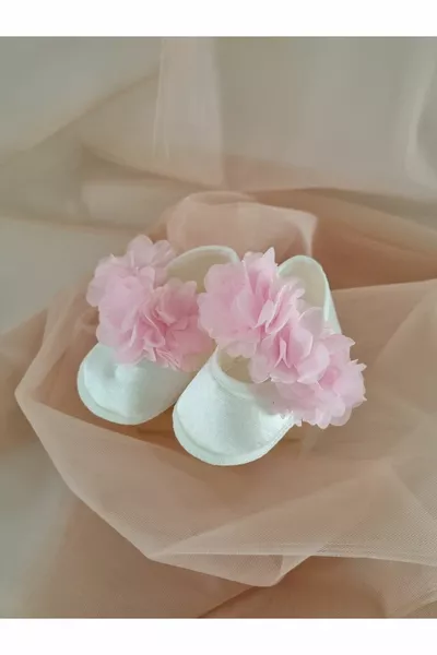 حذاء بودر وردي ليزر زهري فاخر للأطفال من الساتان (نعل  سم)