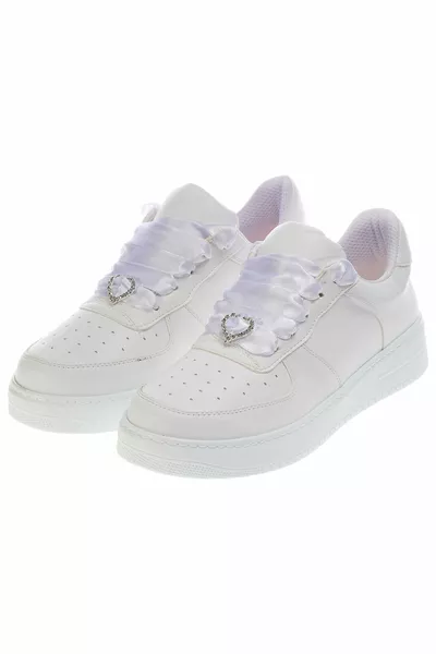 أبيض الساتان حلم خفيفة الوزن وحيد المرأة منخفضة الدانتيل متابعة أحذية رياضية