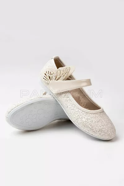 شقق الباليه فراشة عرق اللؤلؤ للفتيات