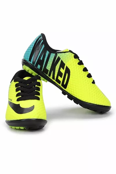 Super Mercury Men's Toothless Turf Football Shoes  Yellow Turquoise