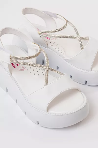 صندل تشريحي خفيف الوزن للفتيات بأحجار بيضاء