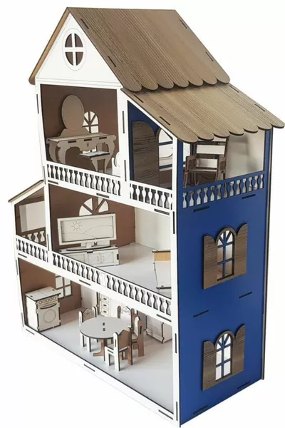 أدى ضوء البيت الأزرق أطفال التدبير المنزلي لعبة مونتيسوري باربي البيت