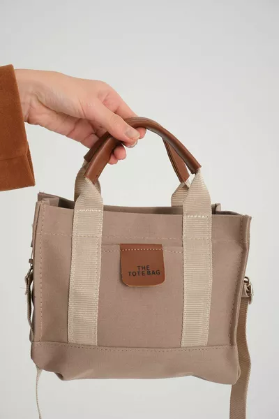 Women's Mink Canvas Crossbody Strap Mini The Tote Bag Hand Shoulder Bag