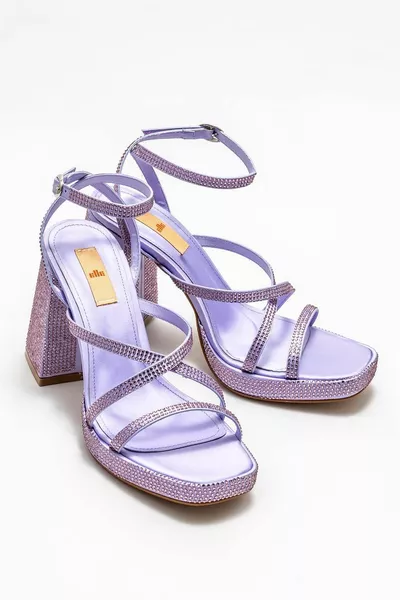 صنادل ليلاك نسائية بكعب عال