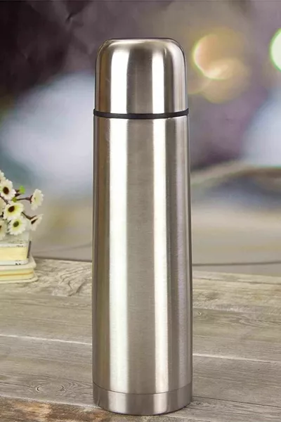  ترمس رمادي  مل ستانلس ستيل مع كوب