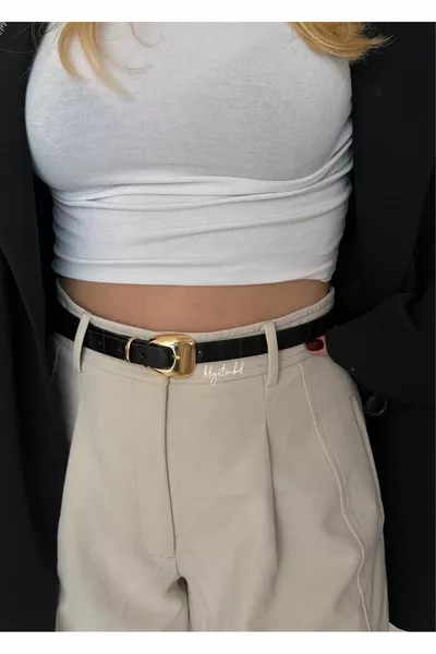 حزام بيلي بإبزيم ذهبي