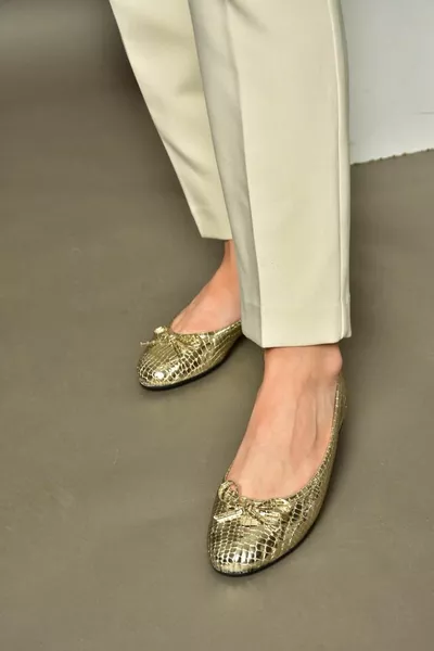  الذهب ثعبان المطبوعة المرأة الباليه الشقق