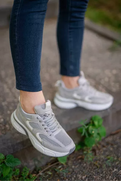 Damen Grau Lightning Orthopädische Freizeit Sneaker Turnschuhe 