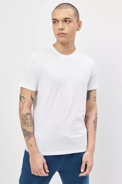T-shirt Regular Fit % Cotone Girocollo Bianco
