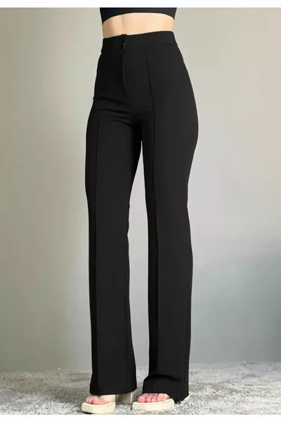 Pantaloni a gamba larga in lycra da donna