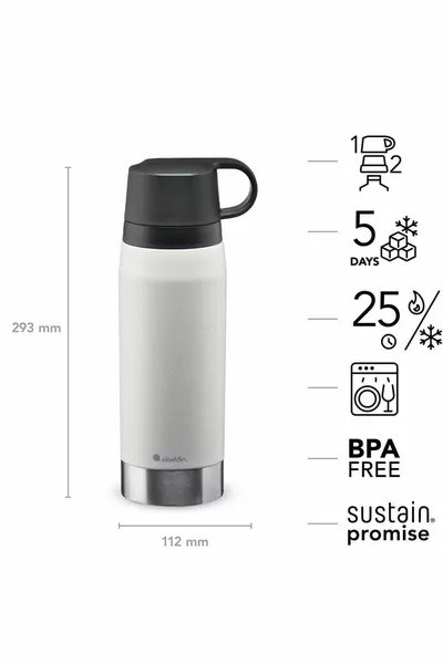 سيتي بارك ترمافاك ترمسا مزدوج الكوب ستيل 1.1 لتر أبيض