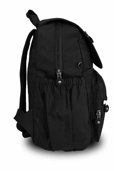 Женский черный водонепроницаемый повседневный рюкзак малого размера с мятой тканью на подкладке