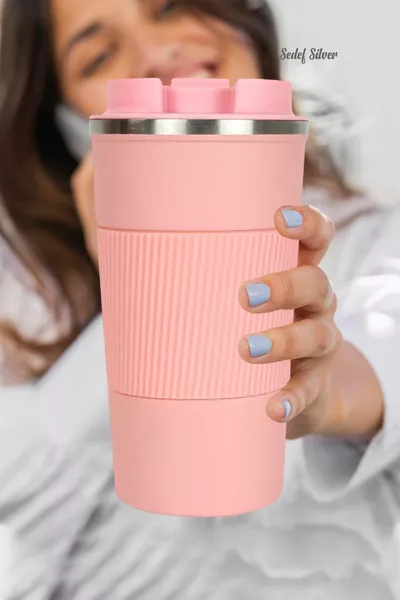  Acier imperméable à l’eau  ml Antidérapant Élastique Thermos Tasse Mug Voiture Café Thé Thermos 