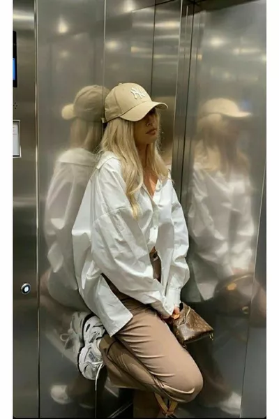 Unisex Baseball Ny Hat Beige - White