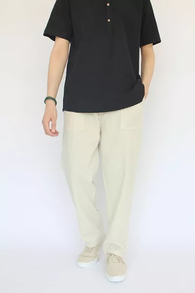 للجنسين الصيف الخصر مطاط مريحة الكتان السراويل القطن بارد الرباط الكتان السراويل