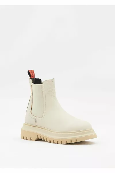 Mourir Bej Kadın Hakiki Deri Bot 