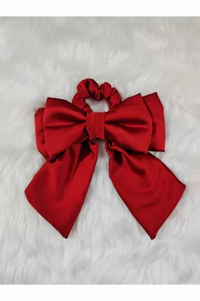  كاسي أحمر اللون الساتان القوس الخبز المشبك بواسطة أبريل كيد