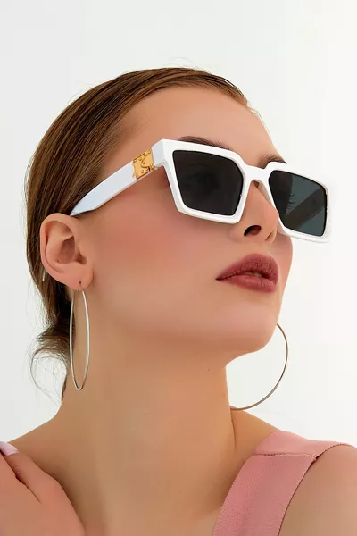 Evony Gold Weiß Schwarz Sonnenbrille