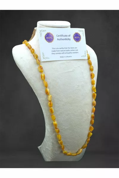 قلادة البلطيق العنبر المندلية النادرة للبالغين  سم