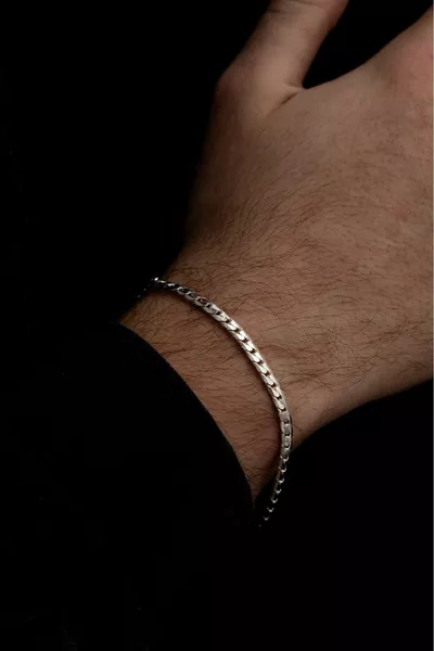 Мужской серебряный браслет -  карат Crush Gourmet Silver Bracelet