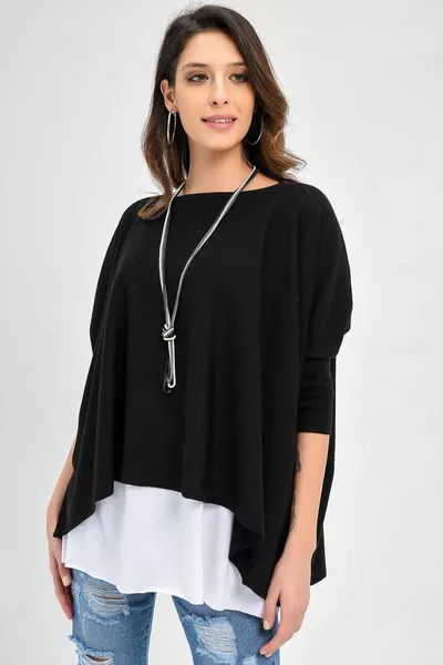 Damen Strick Poncho 