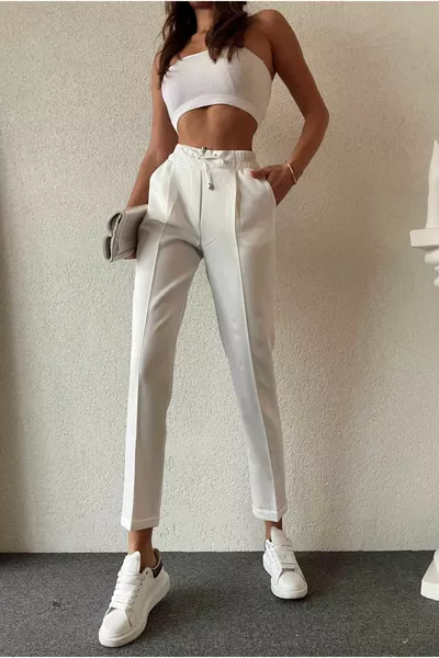 بنطلون جزر نسائي بجيوب خصر مطاطية