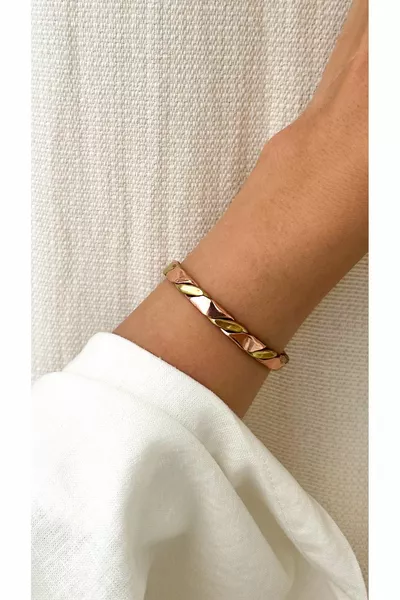 Unisex Saf Bakır Bileklik